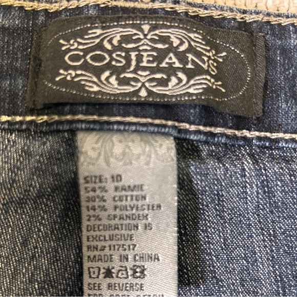 COS Denim Jeans Women’s Sz 10 Tall Embroidered Back pockets Bootcut Embellished - Picture 10 of 11